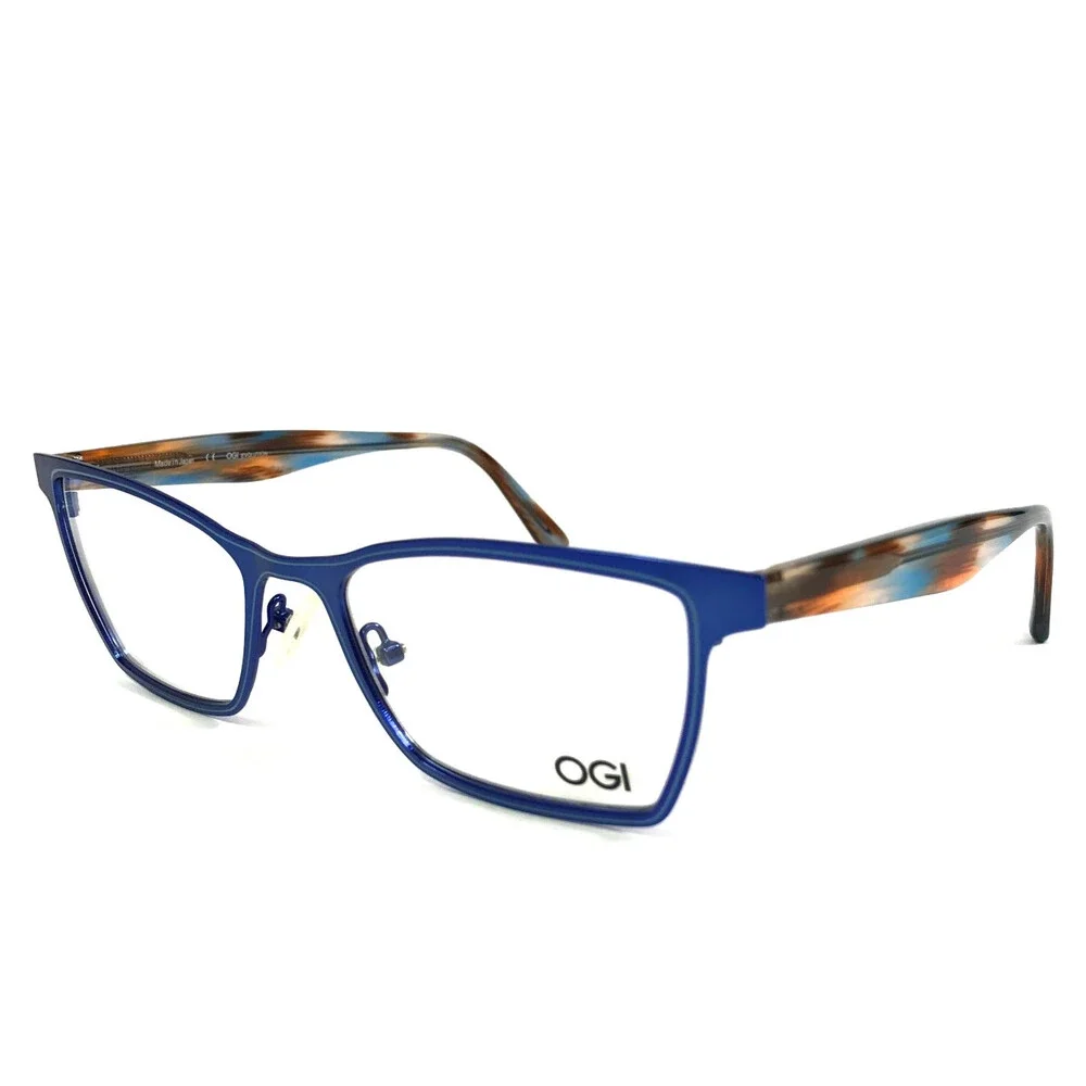 OGI Eyeglasses Frames EVOLUTION 4313/1872 Blue Brown Cat Eye Full Rim 53-18-145